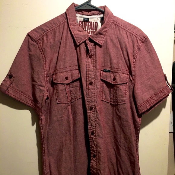 Buffalo Casual Short-Sleeve Military Button Shirt - Picture 1 of 6